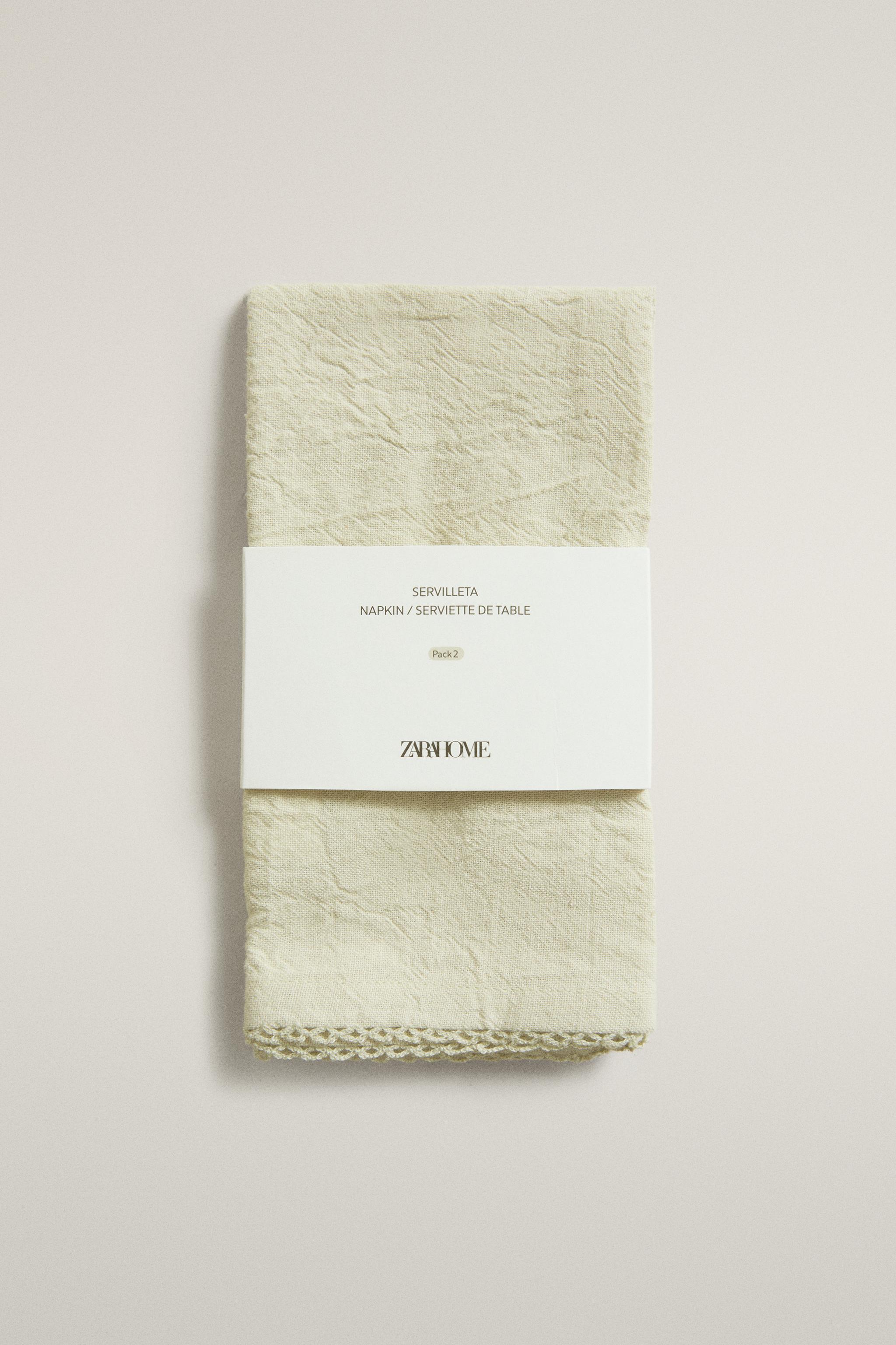 SET OF YARN-DYED NAPKINS WITH PICOT DETAIL (SET OF 2)